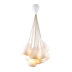 Drop One Grouping of Eleven Pendant Light, White Gloss | Suspended lights | Original BTC